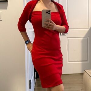 Marella Red Wool Shift Dress